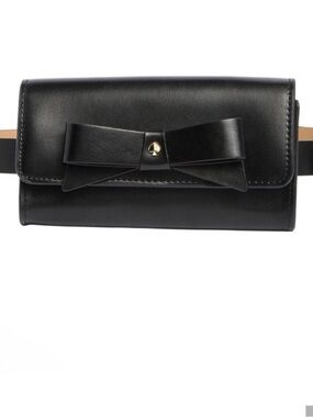 kate spade Black Leather Bow Purse belt fanny pack